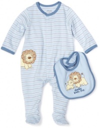 Little Me Baby-boys Newborn Lovable Lion Footie and Bib, Light Blue Stripe, 6 Months Little Me Baby-boys Newborn Lovable Lion Footie and Bib, Light Blue Stripe, 6 Months