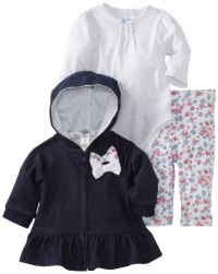 Little Me Baby-girls Newborn Denim 3 Piece Jacket Set, Blue Floral, 9 Months Little Me Baby-girls Newborn Denim 3 Piece Jacket Set, Blue Floral, 9 Months