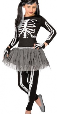 Living Fiction Punk Rockin Skeleton Girl Costume White Black Large Living Fiction Punk Rockin Skeleton Girl Costume White Black Large