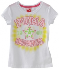 Puma - Kids Girls 2-6X Little Puma Sports Tee, White, 5 Puma - Kids Girls 2-6X Little Puma Sports Tee, White, 5