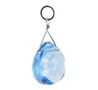 Sterling Silver Teardrop Shaped Blue Multifaceted Crystal 1 inch Long Pendant Charm Made with Swarovski Elements Sterling Silver Teardrop Shaped Blue Multifaceted Crystal 1 inch Long Pendant Charm Made with Swarovski Elements