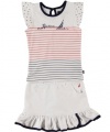 Nautica Girls 2-6X 2 Piece Flutter Set, Sail White, 3T