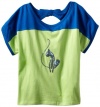 Baby Phat Girl's  Colorblock Bow Tie Tee, Blue, Medium