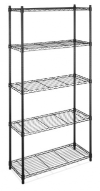 Whitmor 6070-267 Supreme 5-Tier Shelving Unit, Black Whitmor 6070-267 Supreme 5-Tier Shelving Unit, Black