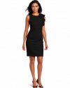 Calvin Klein Women's Ruffle Dress, Black, 10