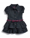 GUESS Kids Girls Toddler Denim Dress, RINSE (12M)