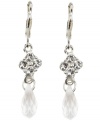 Effortless elegance. Dazzling crystals and glittering glass accents add glamour to these exquisite drop earrings from Givenchy. Crafted in silver tone mixed metal, they're a fitting finishing touch for an array of evening looks. Approximate drop: 1 inch.