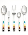 Meet your match with this clever and cheerful Fiesta hostess flatware set. Colorful panels along each handle provide ideal coordination with your favorite Fiesta dinnerware and flatware pieces.