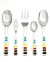 Meet your match with this clever and cheerful Fiesta hostess flatware set. Colorful panels along each handle provide ideal coordination with your favorite Fiesta dinnerware and flatware pieces.