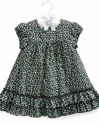 This adorable First Impressions dress will have her looking pretty in polka dots. This adorable First Impressions dress will have her looking pretty in polka dots.