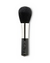 Laura Mercier Blending Brush is a black goat hair brush designed with a severely round head and no flat edges to easily buff Mineral Powder SPF 15 onto skin.