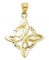 Symbolic for spirit, mind and body, this polished and diamond-cut Trinity charm makes the perfect Celtic gift. Crafted in 14k gold. Chain not included. Approximate length: 1-1/5 inches. Approximate width: 9/10 inch.