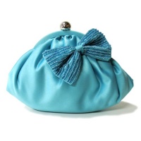 Juniors Womens Aqua Sequin Bow Satin Clasp Prom Evening Cocktail Purse Juniors Womens Aqua Sequin Bow Satin Clasp Prom Evening Cocktail Purse