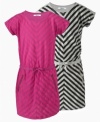 Stellar stripes. The allover stripes on this Ready Steady dress from DKNY make it the perfect party look.