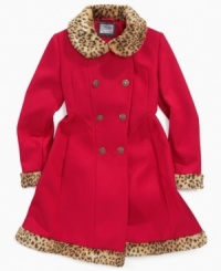 Dressy style that will keep her snug in the snow, this S. Rothschild fur-trim coat perfects her cute, cosmopolitan chic. Dressy style that will keep her snug in the snow, this S. Rothschild fur-trim coat perfects her cute, cosmopolitan chic.