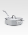 An elegant, professional-grade saute pan is manufactured with exclusive multi-ply construction, a specially designed combination of stainless steel and aluminum alloys for lifetime performance, durability, easy cleanup and even heat distribution.Lid includedErgonomic handle constructed of investment-cast stainless steel with stay-cool vent designIncludes 18/10 stainless steel cooking surface, aluminum alloy core