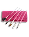 This unique, feature-focused collection includes all the brushes you need to create the perfect eye look for any mood. Each of Trish's eye-enhancing tools is precision-shaped to effortlessly create your perfectly defined and shaded eye-from natural to smoky.Housed in Trish's deluxe suede brush roll with room for additional brushes, this long-handled set includes:• Brush Cream Blender• Brush Tapered Blending• Brush Precise Eye Lining• Brush Soft Smudge• Lash Comb & Brow Definer