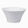 Modern in design with a raised circular pattern, made from French Limoges Porcelain. Dishwasher and microwave safe.