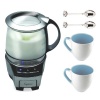 Capresso 206.05 FrothTEC Automatic Milk Frother + 2 Demi Spoons + 2 Stoneware Coffee Mugs