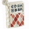 3D Cookbook Vintage Style 925 Sterling Silver and Enamel Traditional Charm or Pendant