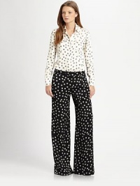 Go-to for sophisticated workwear, these silk pants have complementing wide-leg construction and a playful yarn-ball print. Button closureZip flyRise, about 10Inseam, about 33SilkDry cleanImportedModel shown is 5'7 (174cm) wearing US size 2. Go-to for sophisticated workwear, these silk pants have complementing wide-leg construction and a playful yarn-ball print. Button closureZip flyRise, about 10Inseam, about 33SilkDry cleanImportedModel shown is 5'7 (174cm) wearing US size 2.