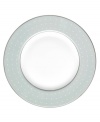 A serene light blue inspired by Monique Lhuillier's favorite evening gown silks lends soft contrast to the rest of the Étoile Platinum collection of dinnerware and dishes. In pearlescent china with glossy raised dots and fine stitch-like detail.