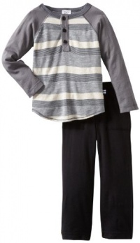Splendid Littles Boys 2-7 Oatmeal Stripe Jersey Baseball Tee Set, Pewter, 2T Splendid Littles Boys 2-7 Oatmeal Stripe Jersey Baseball Tee Set, Pewter, 2T