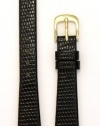 Ladies' Lizard Grain Leather Watchband Black 13mm Watch Band