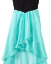 Ruby Rox Kids Girls 7-16 High Low Color Block Dress, Light Aqua, 7