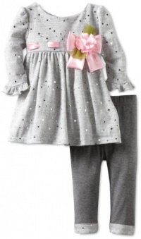 Sweet Heart Rose Baby-Girls Infant Sparkle Legging Set, Gray, 18 Months