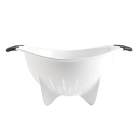 The OXO International Plastic Colander is soft, comfortable, and has non-slip handles to provide a firm grip when you shake to drain water. For efficient draining, the Colanders holes are elongated to direct water down into the sink. Four feet offer stability in the sink, and hanging holes in the handles let you store this Colander on your pot rack. The OXO International Plastic Colander is soft, comfortable, and has non-slip handles to provide a firm grip when you shake to drain water. For efficient draining, the Colanders holes are elongated to direct water down into the sink. Four feet offer stability in the sink, and hanging holes in the handles let you store this Colander on your pot rack.
