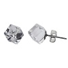 Swarovski Crystal Cube Stud Earrings-11mm Clear Swarovski Crystal Fashion Stud Earring by GemGem Jewelry