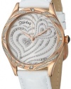 Stuhrling Original Women's 582.2245P2 Amour Aphrodite Elegante Swiss Quartz Swarovski Crystal White Leather Strap Watch