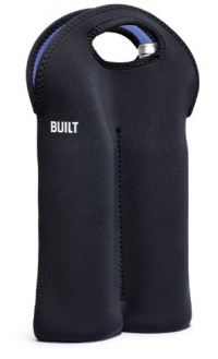 Built Neoprene 2-Bottle Wine Tote, Black Built Neoprene 2-Bottle Wine Tote, Black