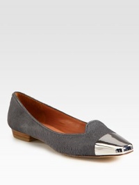 On-the-go essential is upgraded with a luminous metal cap toe and luxe calf hair. Calf hair upper with square metal cap toeLeather lining and solePadded insoleImportedOUR FIT MODEL RECOMMENDS ordering true size. On-the-go essential is upgraded with a luminous metal cap toe and luxe calf hair. Calf hair upper with square metal cap toeLeather lining and solePadded insoleImportedOUR FIT MODEL RECOMMENDS ordering true size.
