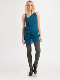 Semi-sheer, asymmetrical cotton topper hits below the hips, concluding with an asymmetrical hem, modified racerback and dramatic draping. Asymmetrical necklineSingle shirred strapAsymmetrical hemModified racerbackAbout 31 from shoulder to hemCottonDry cleanImportedModel shown is 5'9½ (177cm) wearing US size Petite. Semi-sheer, asymmetrical cotton topper hits below the hips, concluding with an asymmetrical hem, modified racerback and dramatic draping. Asymmetrical necklineSingle shirred strapAsymmetrical hemModified racerbackAbout 31 from shoulder to hemCottonDry cleanImportedModel shown is 5'9½ (177cm) wearing US size Petite.