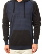 RetroFit Men's Long Sleeve Pullover Hoodie Sweater Striped Blue/Black