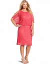 Jessica Howard Women's Plus-Size 1 Piece 3/4 Sleeve Crochet Lace Dress