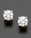 Exceptional elegance for every day. Earrings feature round-cut diamonds (1 ct. t.w.) set in 14k gold.