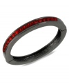 Wrist watching will be the order of the day with this bracelet from Kenneth Cole New York. Crafted from hematite-tone mixed metal and adorned with red glass crystal accents, the bracelet will make sure all eyes are on you. Approximate diameter: 2-1/4 inches.