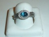 Philippe Charriol 'Flamme Blanche' Collection 18K Gold Blue Topaz and Diamond Ring