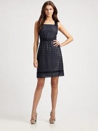 Elegant eyelet stylishly combines with grosgrain details to create a beyond-pretty dress with head-turning appeal.Square necklineSleevelessGrosgrain detailsExposed back zipperAbout 24 from natural waistCottonDry cleanImported Model shown is 5'10 (177cm) wearing US size 4. Elegant eyelet stylishly combines with grosgrain details to create a beyond-pretty dress with head-turning appeal.Square necklineSleevelessGrosgrain detailsExposed back zipperAbout 24 from natural waistCottonDry cleanImported Model shown is 5'10 (177cm) wearing US size 4.