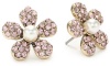 Betsey Johnson Iconic Fabulous Fuchsia Crystal Flower Stud Earrings