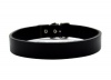 1 Wide Plain Black Leather Choker