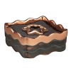 The Copper Canyon Collection was inspired by the designer's many trips to the canyons of the southwest. Grand Canyon, Arches National Park, Bryce Canyon and others. These canyons are carved from water and wind. The coppery sand and desert flora are referenced by the copper and verdigris on the ripples and ridges of Nambé's Copper Canyon Collection.