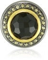 Judith Jack Midnight Sterling Silver-Gold Plate Onyx Button Earrings