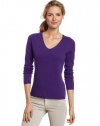 Sofie Women's 100% Cashmere Long Sleeve V-Neck Pullover Sweater