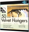 Closet Complete Ultra Thin No Slip Velvet Hangers for Shirts and Dresses, Black, Set of 50