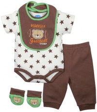 BON BEBE Baby-Boys Newborn Bearville Football 4 Piece Pant, Brown/Cream, 3-6 Months BON BEBE Baby-Boys Newborn Bearville Football 4 Piece Pant, Brown/Cream, 3-6 Months