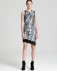 A display of true artisan style, this Helmut Lang dress features asymmetric lines and a unique pheasant print for an inimitable fall look. A display of true artisan style, this Helmut Lang dress features asymmetric lines and a unique pheasant print for an inimitable fall look.